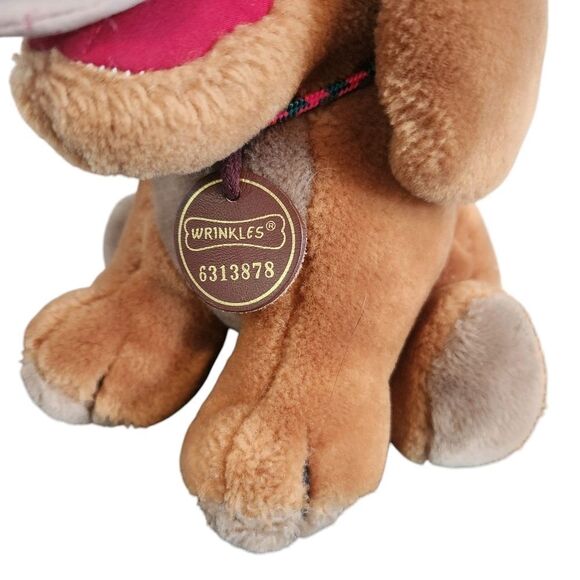 Vintage Ganz Baby Wrinkles Dog Puppy Collar Tag Plush Brown Stuffed 1981 - Picture 6 of 11